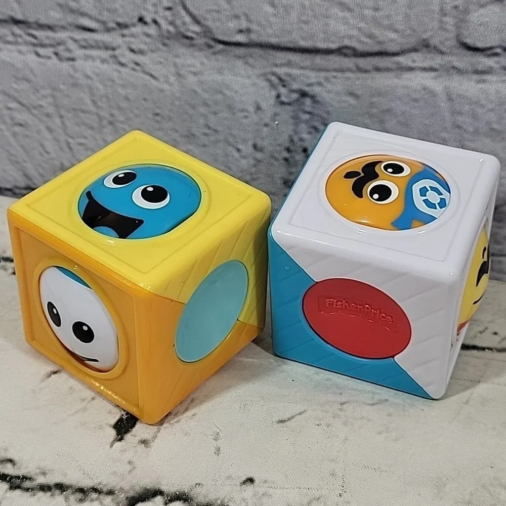 Fisher-Price Roll Around Sensory Balls Blocks Assorted Lot of 5 Funny Faces